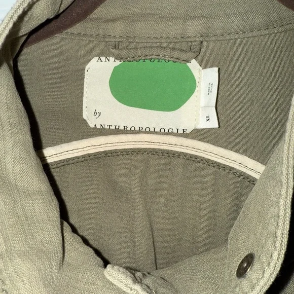 ANTHROPOLOGIE Maeve Floral embroidered moss green jacket Size XL EUC! - Picture 4 of 6